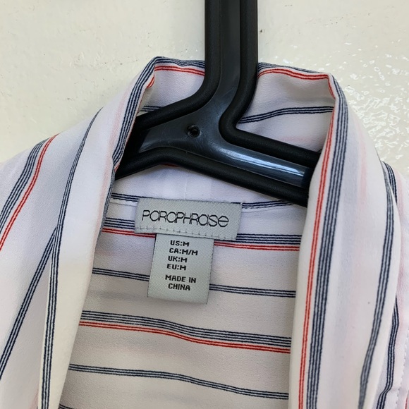 Paraphrase | Striped Button Down Blouse - Picture 2 of 6